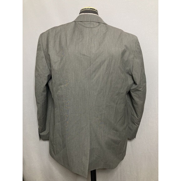 Chaps Mens Sport Coat Blazer Suit Jacket 46R 50" Gray 2 Button Mint - Picture 6 of 12